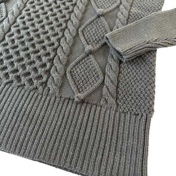 J. Crew Preppy Mock Neck Cable KNit Fisherman Sweater, XXS - Picture 4 of 9